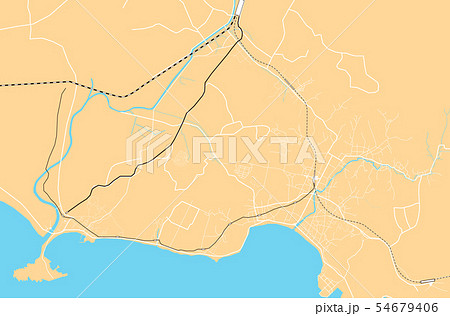 鎌倉市 地図のイラスト素材