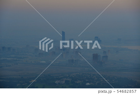 Aerial view of Dubai City at sunrise 54682857