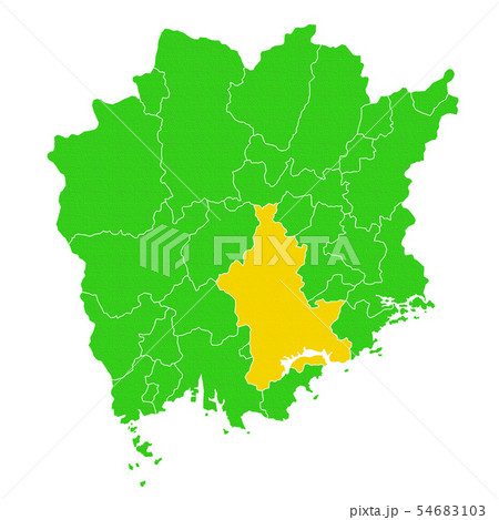 岡山県と岡山市地図 54683103
