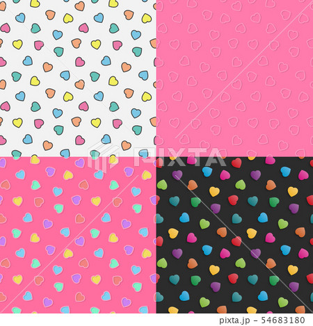 Colorful illustration hearts pattern seamless Colorful illustration hearts pattern seamless 54683180