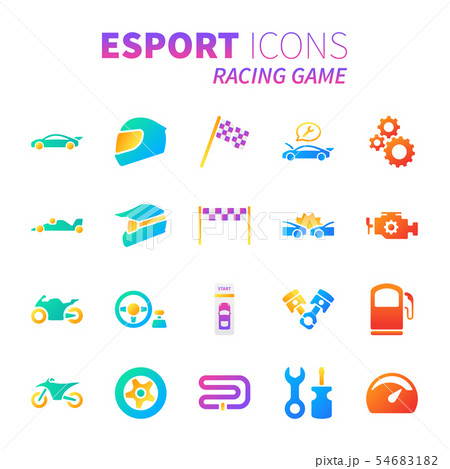 Gradient design icon set of esport concept 54683182