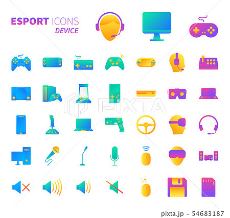 Gradient design icon set of esport concept 54683187