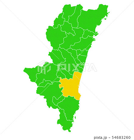 宮崎県と宮崎市地図のイラスト素材 宮崎県と宮崎市地図のイラスト素材