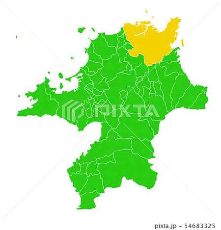 福岡県と北九州市地図 54683325