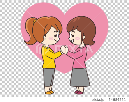 手を取り見つめ合うLGBTのカップル 手を取り見つめ合うLGBTのカップル 54684331