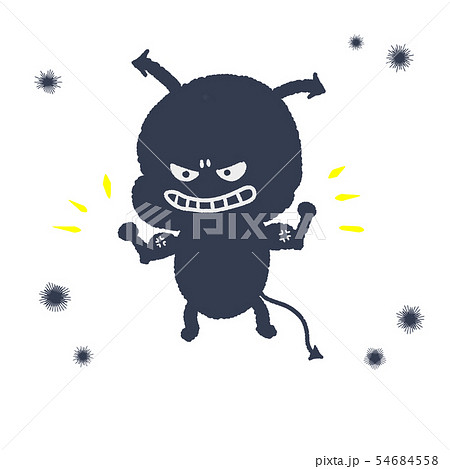 強いばい菌　全身　手描き風　イラスト 54684558