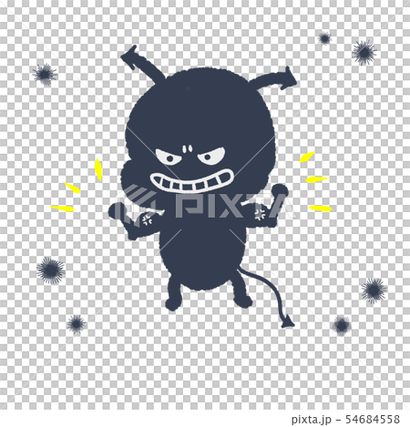 強いばい菌　全身　手描き風　イラスト 54684558