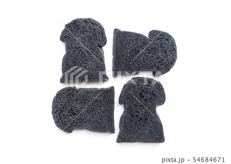 Organic bio charcoal bread isolated on white Organic bio charcoal bread isolated on white 54684671