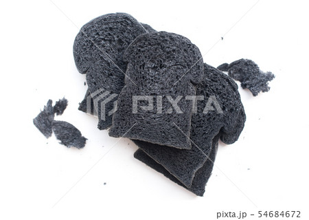Organic bio charcoal bread isolated on white Organic bio charcoal bread isolated on white 54684672