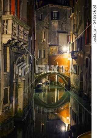Narrow canal in Venice Narrow canal in Venice 54685603