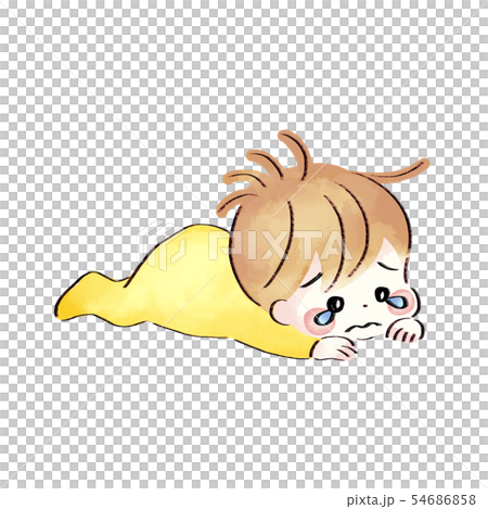 嬰兒躺在眼淚，水彩風格 54686858