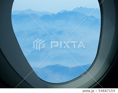 The view from the passenger seat in the plane The view from the passenger seat in the plane 54687154