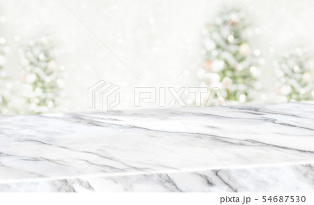 christams blur background,White marble table top christams blur background,White marble table top 54687530