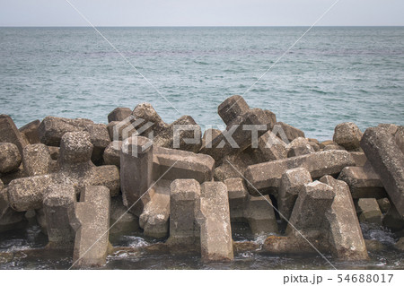 Breakwater coastal protection. 54688017