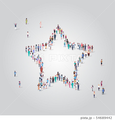 people crowd gathering in star shape social media community feedback concept different occupation people crowd gathering in star shape social media community feedback concept different occupation 54689442