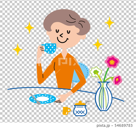 茶時間主婦例證 54689783