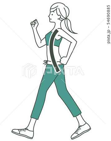 女性-ウォーキング-そり腰-2色 54690885