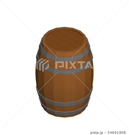 Wooden barrel. Isolated on white background. 3d 54691908