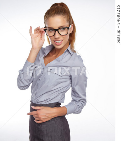 successful business woman. Isolated over white 54692215