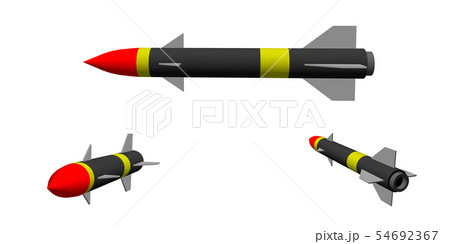Military Missile Isolated On White Background 3dのイラスト素材