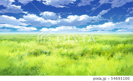 青空と雲と草原05 14のイラスト素材