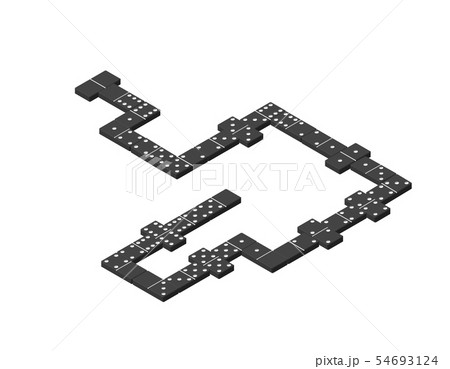 Dominoes. Isolated on white background. 3d Vector Dominoes. Isolated on white background. 3d Vector 54693124