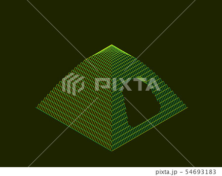 Camping tent wireframe. Vector contour Camping tent wireframe. Vector contour 54693183
