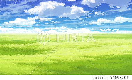 青空と雲と草原04 11のイラスト素材