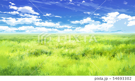 青空と雲と草原02 14のイラスト素材