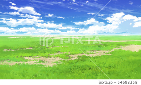 青空と雲と草原02_05 青空と雲と草原02_05 54693358