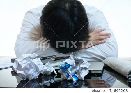 Businessman feel burn out from work. Businessman feel burn out from work. 54695208