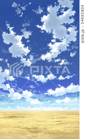 縦pan用 青空と雲と荒野04 03のイラスト素材