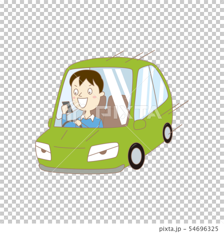 スマホしながら運転 イラストのイラスト素材