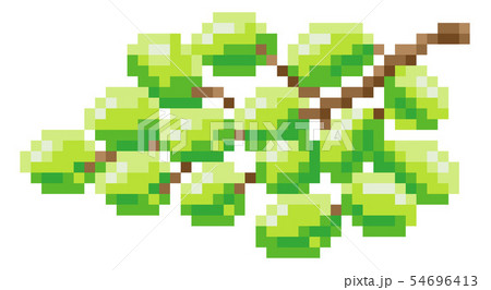 Grapes Bunch Pixel Art 8 Bit Video Game Fruit Icon 54696413