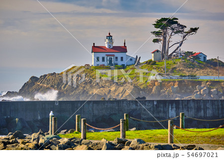 Battery Point Lighthouse at Pacific coast, built 54697021