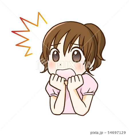 女の子 ショック 悲しい ガーンのイラスト素材