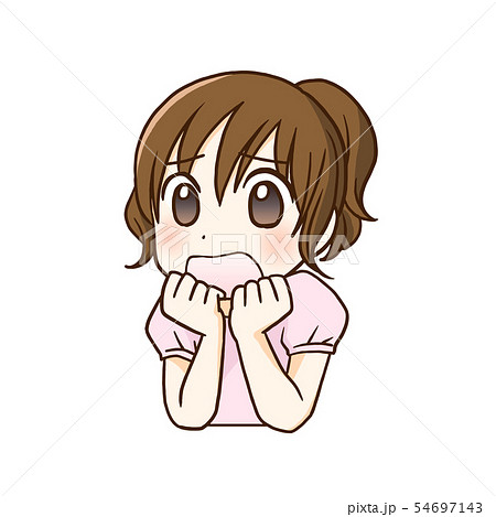 女の子 ショック 悲しい ガーンのイラスト素材