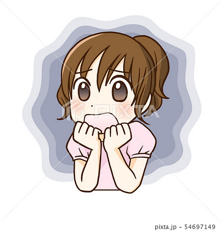 女の子 ショック 悲しい ガーンのイラスト素材