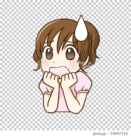 女の子 ショック 悲しい ガーンのイラスト素材