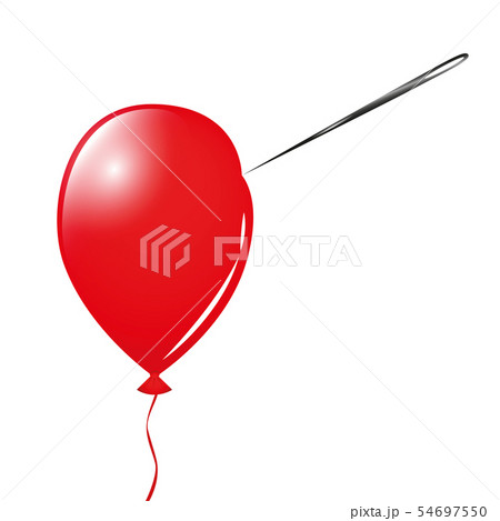 red balloon and needle 54697550