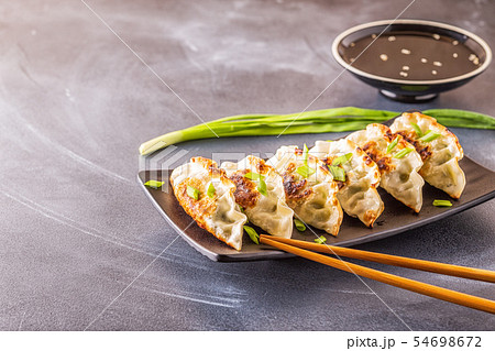 gyoza or dumplings snack with soy sauce gyoza or dumplings snack with soy sauce 54698672