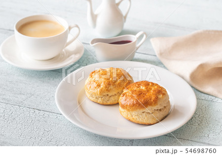 Classic scones with cream and berry jam Classic scones with cream and berry jam 54698760