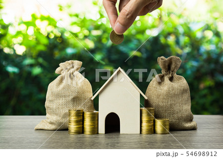 Saving money, home loan, mortgage, a property Saving money, home loan, mortgage, a property 54698912