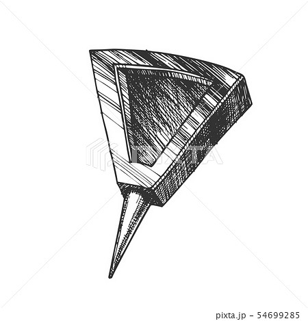 Stationery Pushpin With Triangle Form Top Vector 54699285