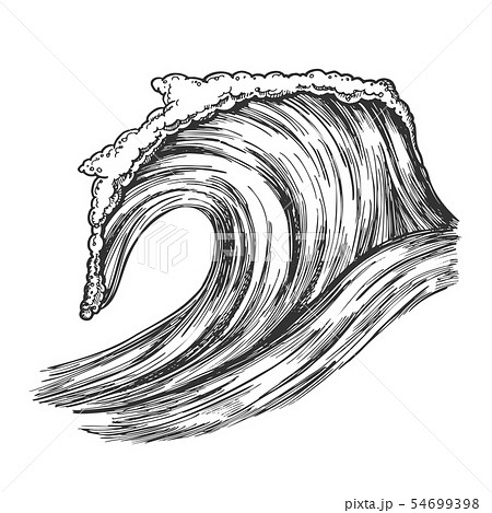 Rushing Tropical Ocean Marine Wave Storm Vectorのイラスト素材 Rushing Tropical Ocean Marine Wave Storm Vectorのイラスト素材