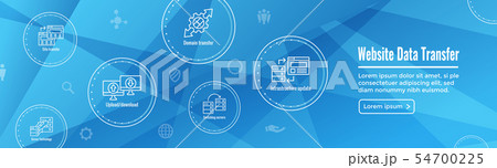 Website Data Transfer Icon Set and Web Header 54700225