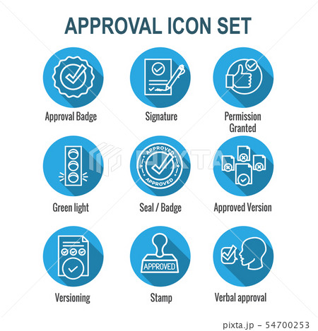 Approval and Signature Icon Set - Stamp and 54700253