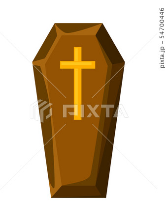 Happy Halloween Illustration Of Coffin With Cross のイラスト素材