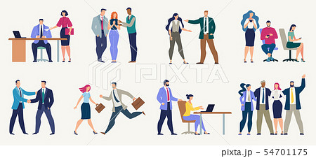 Businesspeople, Office Workers Flat Vector Set Businesspeople, Office Workers Flat Vector Set 54701175