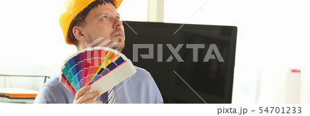 Dreamy Architect Designer Holding Colour Swatches Dreamy Architect Designer Holding Colour Swatches 54701233